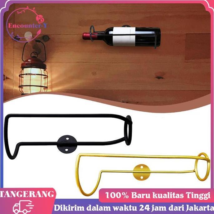 YUTUSAKA Rak Wine Dinding Emas Rak Botol Wine Dinding Bottle Wine Wall Holder