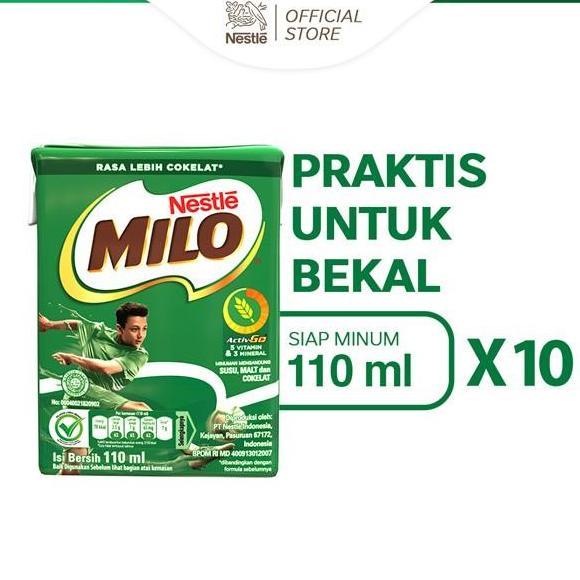 Milky- Milo Activ-Go Cokelat Susu Uht 110 Ml [10 Pcs]