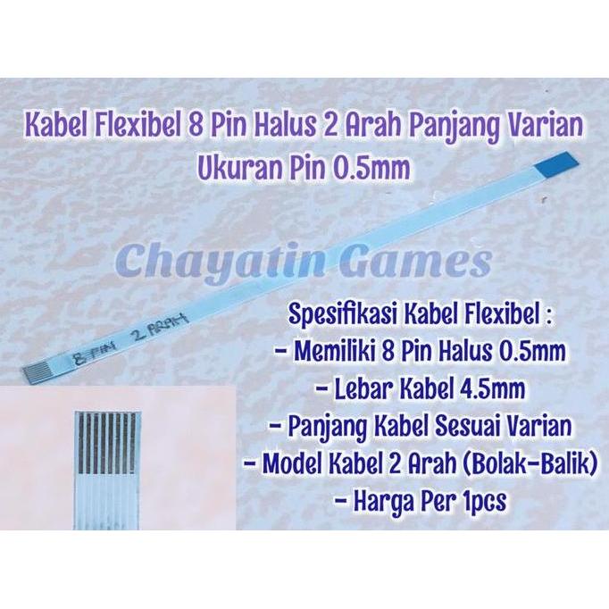 Mely- Kabel Flexibel 8 Pin Halus 2 Arah Panjang Varian Ukuran Pin 0.5Mm