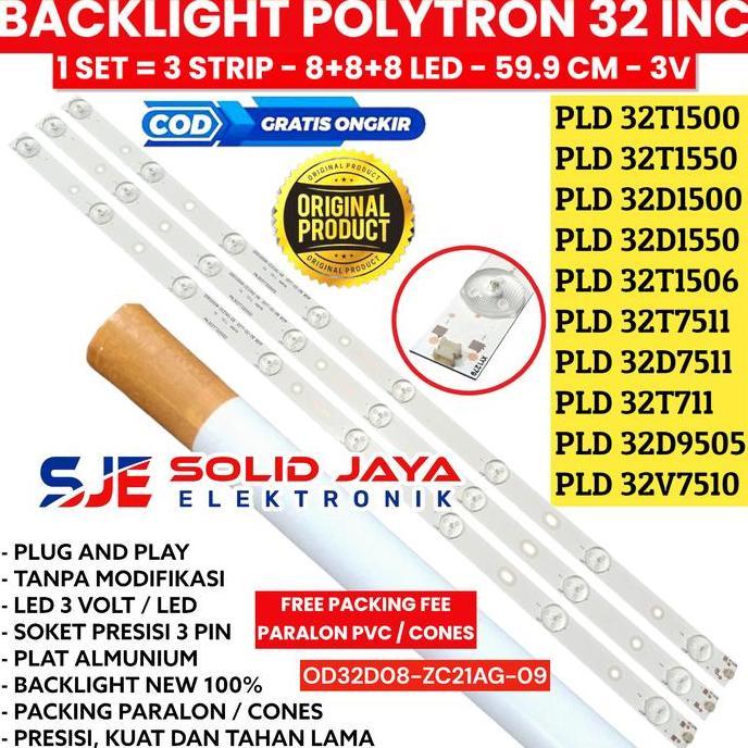 BACKLIGHT LED POLYTRON 32 PLD32T1506 PLD32D9505 PLD32V7510 LAMPU BL 8K RESTOCK