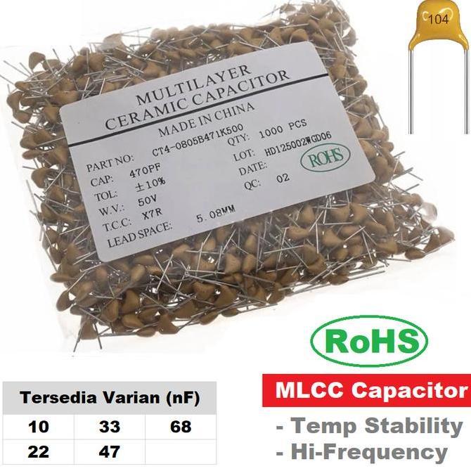 Multilayer Ceramic Capacitor MLCC 10NF 22NF 33NF 47NF 68NF Kapasitor MI99