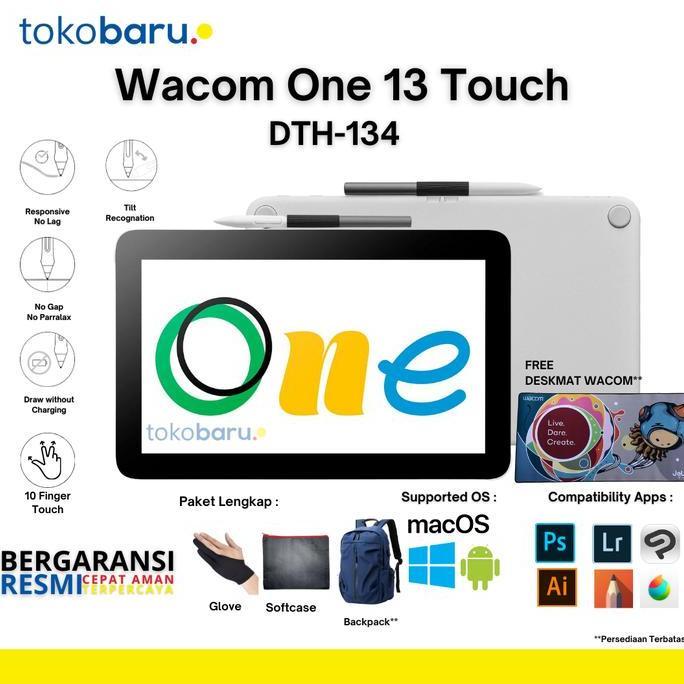 Wacom One Pen/Touch Display 13", USB-C DTH-134WOC - Wacom Only