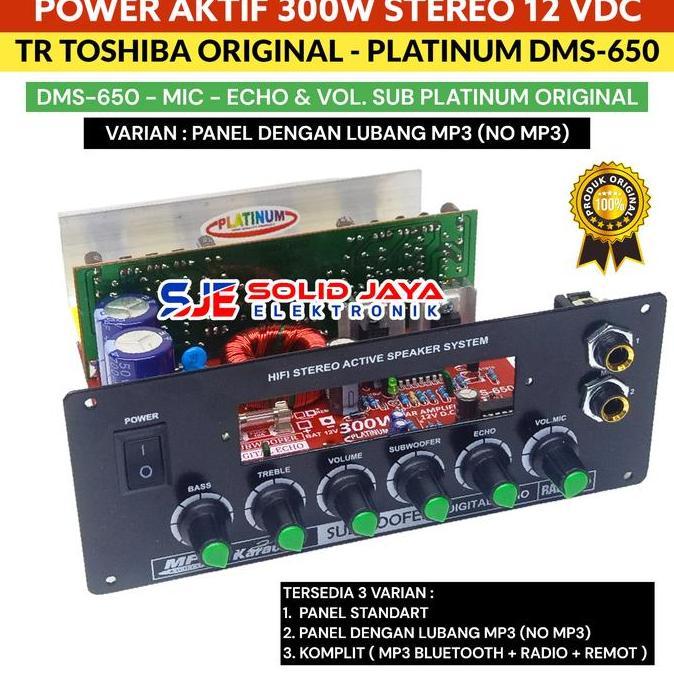 KIT POWER AKTIF MOBIL 12V 300W DM650 MP3 BLUETOOTH BT STEREO PLUS TONE SUBWOOFER ECHO MIC MIK KARAOK