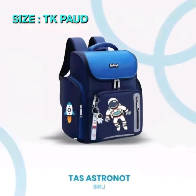 DV333 - Tas Ransel Anak Tk Paud Motif Astronot Tabung Bisa pakai Sd Kelas 1 Bag Fashion Anak Laki La