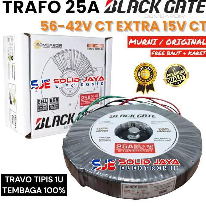 TRAFO BLACKGATE TOROID 25A 56V 42V CT TRAVO 25 A MURNI BOMBARDIR TIPIS BELL BGR HEMAT