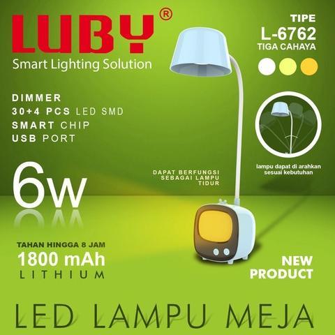 Bestseller- Lampu Meja LUBY L-6762 / Lampu Belajar LUBY L-6762 / Lampu Tidur LUBY 6762