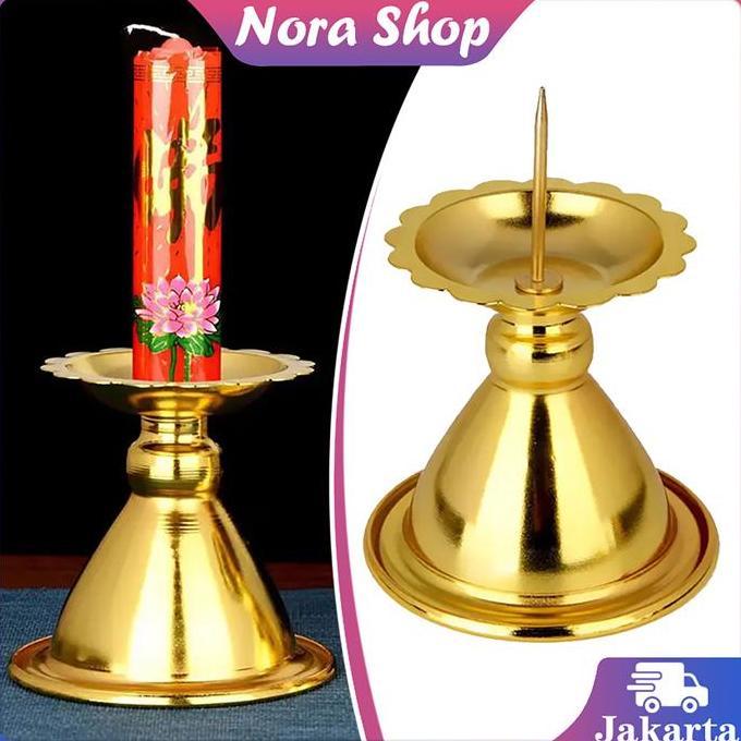 IUMAORI Tempat Lilin Kuningan Candle Holder Kuningan Tempat Lilin Sembahyang Tempat Lilin Doa Katoli