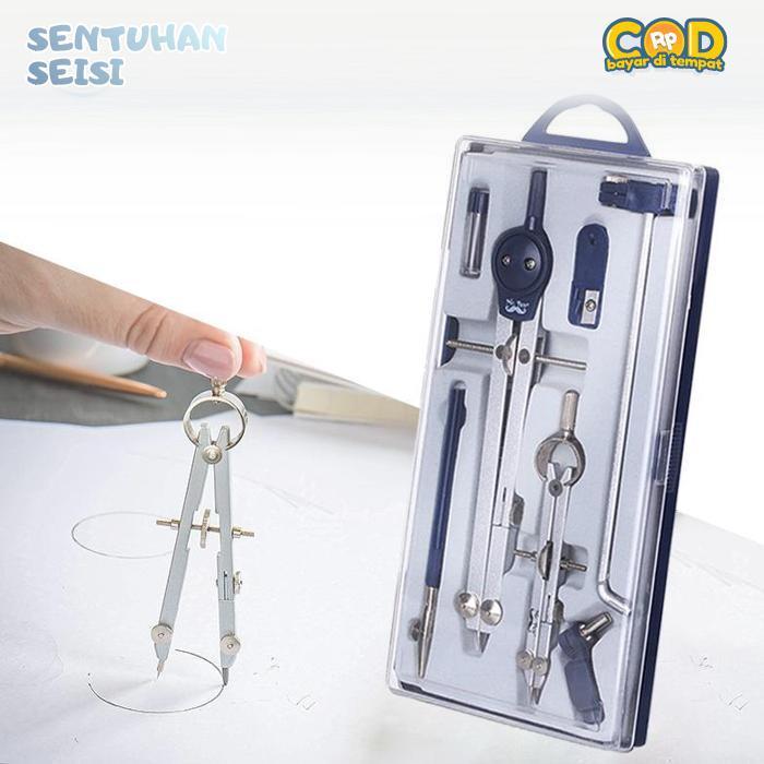 Bisa COD Jangka Set Logam Besar Teknik Alpha Ziegel Graph Drafting Kits
