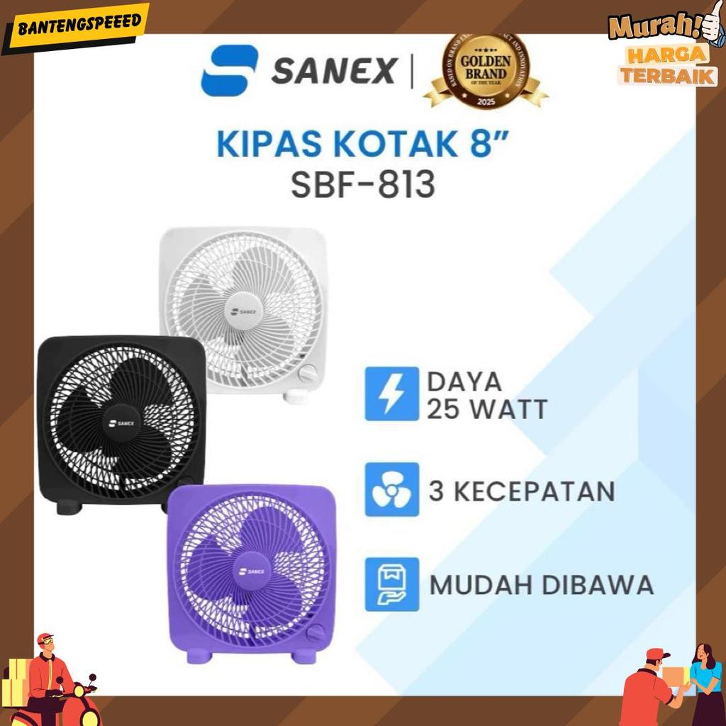 Sanex Sbf-813 Air Box Fan 8In / Kipas Angin Kotak 8Inch / Kipas Angin Meja Estetik Sni Pengiriman Ex