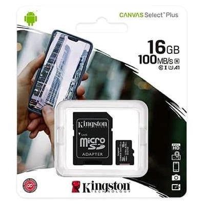 Kartu MicroSD Kingston Canvas Select Plus 16GB 32GB 64GB 128GB 256GB  100MB/s A1 MicroSDHC Class10 S