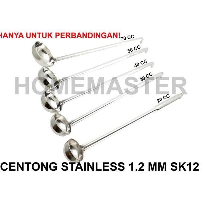 Gasaja- Homemaster Centong/Ladle Stainless Tebal 1.2 Mm 20 Cc/Ml Sk1220