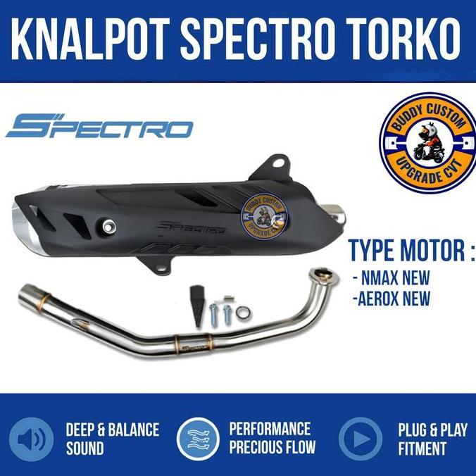 // Knalpot Spectro Torko Nmax 155 Old/New, Aerox 155 Old/New, Lexi 125/155 Suara Bass Adem, Pnp *