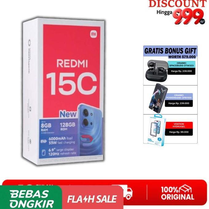Cell- Xiaomi Redmi 15C Ram 4Gb / 6Gb Rom 64Gb / 128Gb | Android Xiaomi | Baterai Besar | Garansi Res