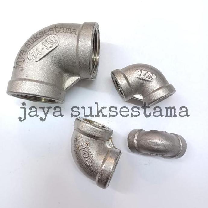 ELBOW DRAT 1 1/2" INCH STAINLESS SS 304 KNEE 1,5" INCH SS304 TERBATAS