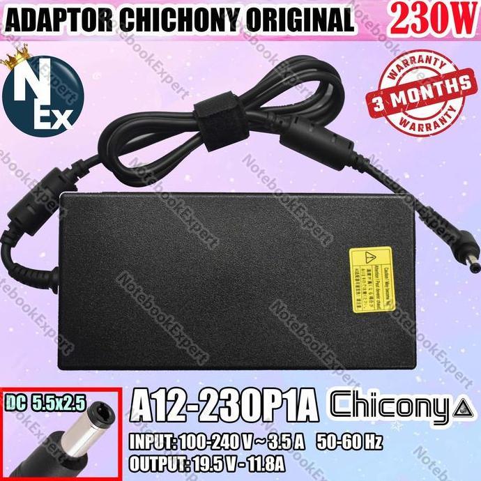 ADAPTOR CHICONY 19.5V 11.8A 230W 5.5X2.5MM GS75 GS65 A12-230P1A HEMAT