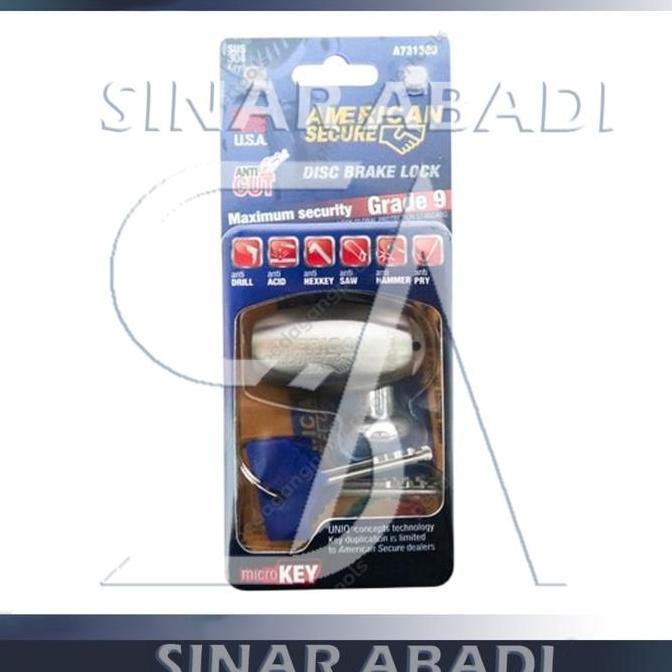 American Secure Kunci Gembok Cakram Piringan Gembok Motor Anti Maling