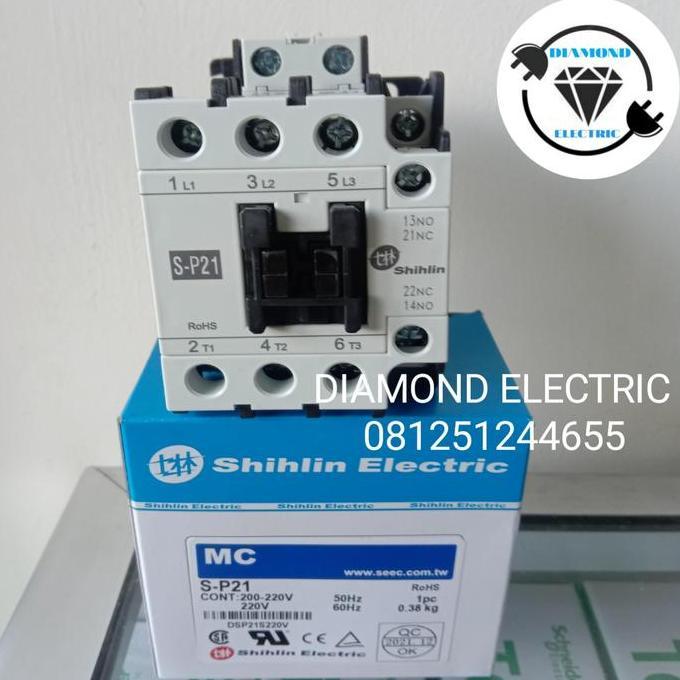 BEBAS ONGKIR - MAGNETIC Kontaktor SHIHLIN S-P21 3P 110V 220V 380V / SP 21 SHIHLIN