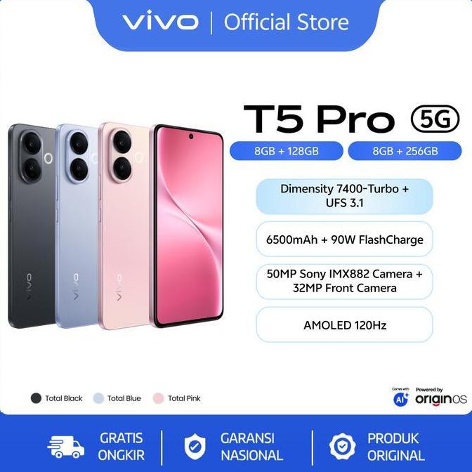 Simpate.old - [ONLINE EXCLUSIVE] vivo T5 Pro 5G - Dimensity 7400-Turbo 5G + UFS 3.1, 6500 mAH + 90W 