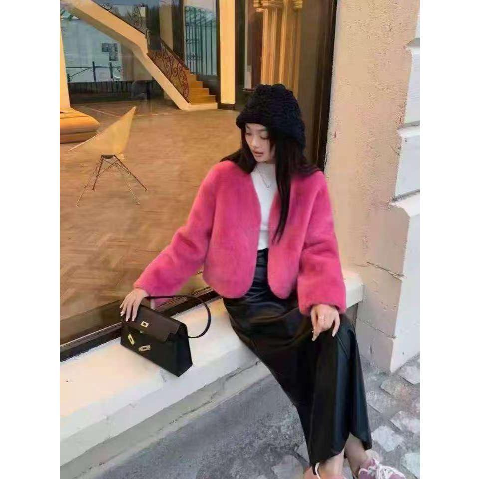 jaket fur crop