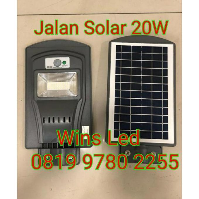 LAMPU JALAN LED 20W SOLAR CELL PANEL SURYA 20WATT PJU SOLAR 20 WATT