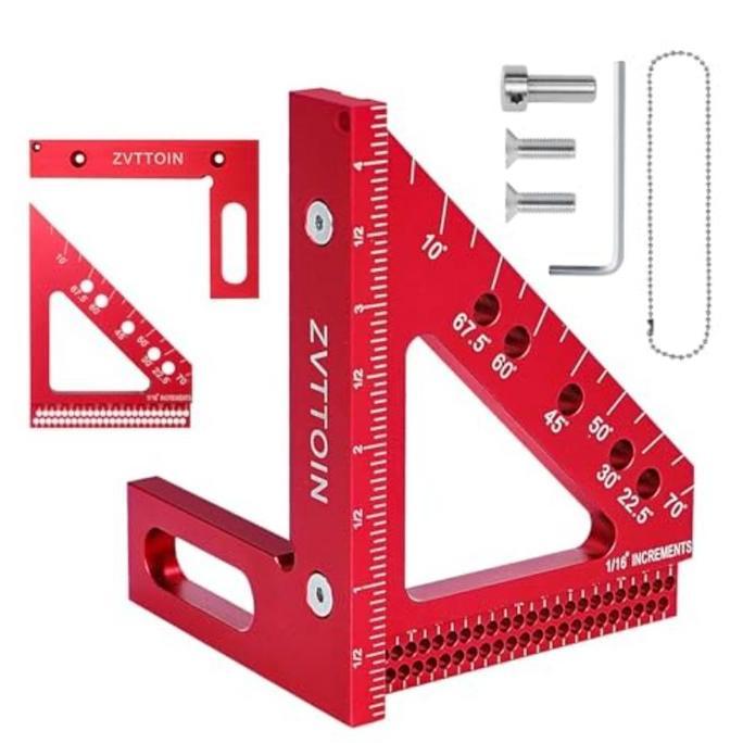 QYUISHOP Penggaris Siku Segitiga Penggaris Siku Aluminium Serbaguna Penggaris Segitiga Siku Penggari