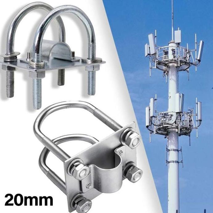 QYUISHOP 20mm Bracket Antena Bracket Tiang Antena Klem Antena Tv Luar Pipa To Pipa Breket Vertical A