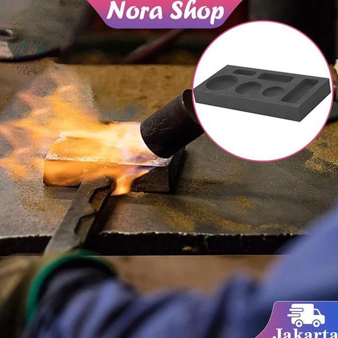 SHWARASA Cetakan Grafit Graphite Ingot Mould 6 Lubang Cetakan Ingot Grafit High Purity Alat Melting 