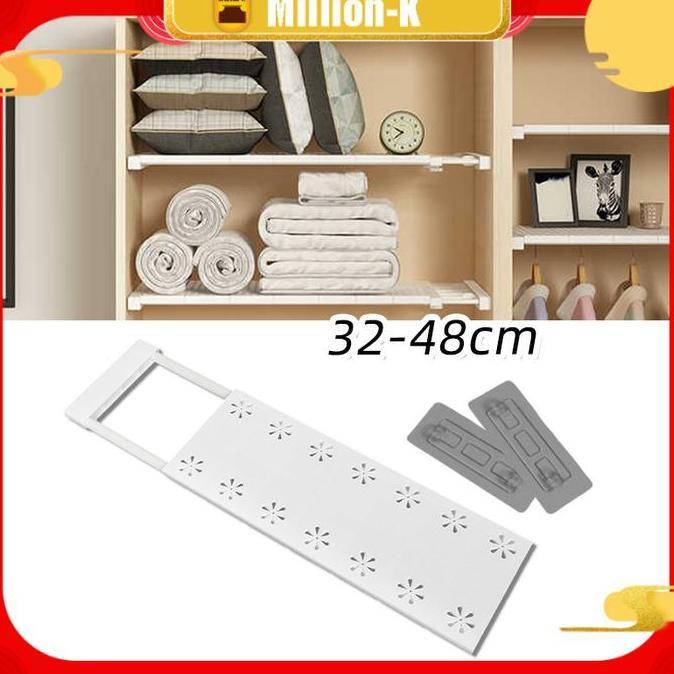 QYUISHOP Storage Rack / Sekat Lemari Dapur / Rak Sekat Tambahan Lemari Baju Fleksibel
