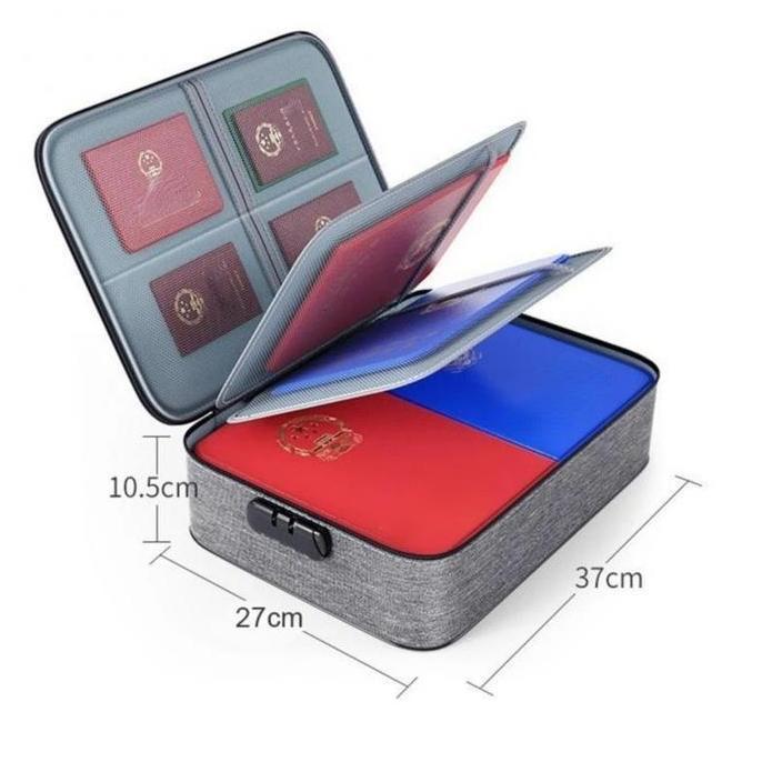 SHANBIU [COD]Tas Penyimpan Dokumen Tahan/ Tas File Dokumen Besar Tas Tahan Api & Air/dokumen Tahan