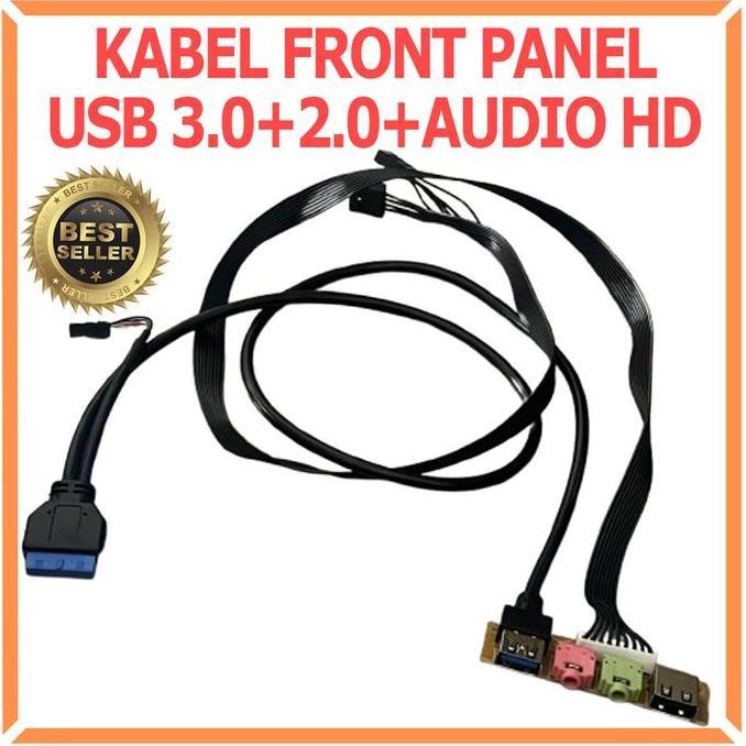 Kabel Front Panel Port USB 3.0 2.0 Audio HD Jack Mic Sound 3.5mm Casing Depan PC CPU 20pin + 9pin