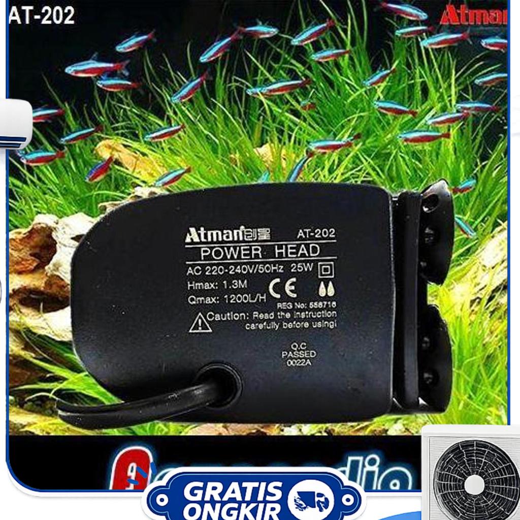 Atman At202 Pompa Air Aquarium Aquascape Submersible Water Pump At-202