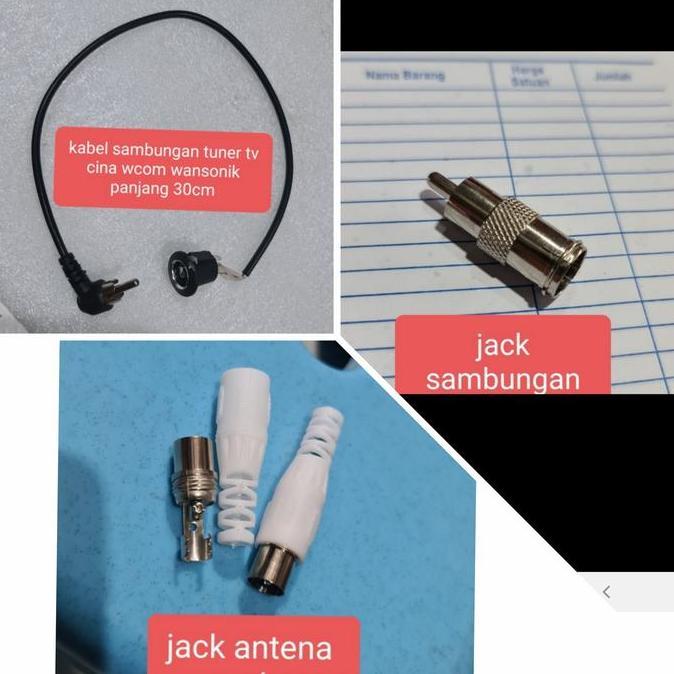 KABEL JACK SAMBUNGAN ANTENA OVER JACK TUNER TV MESIN TV WCOM WANSONIK ANALOG DAN DIGITAL STB SET TOP