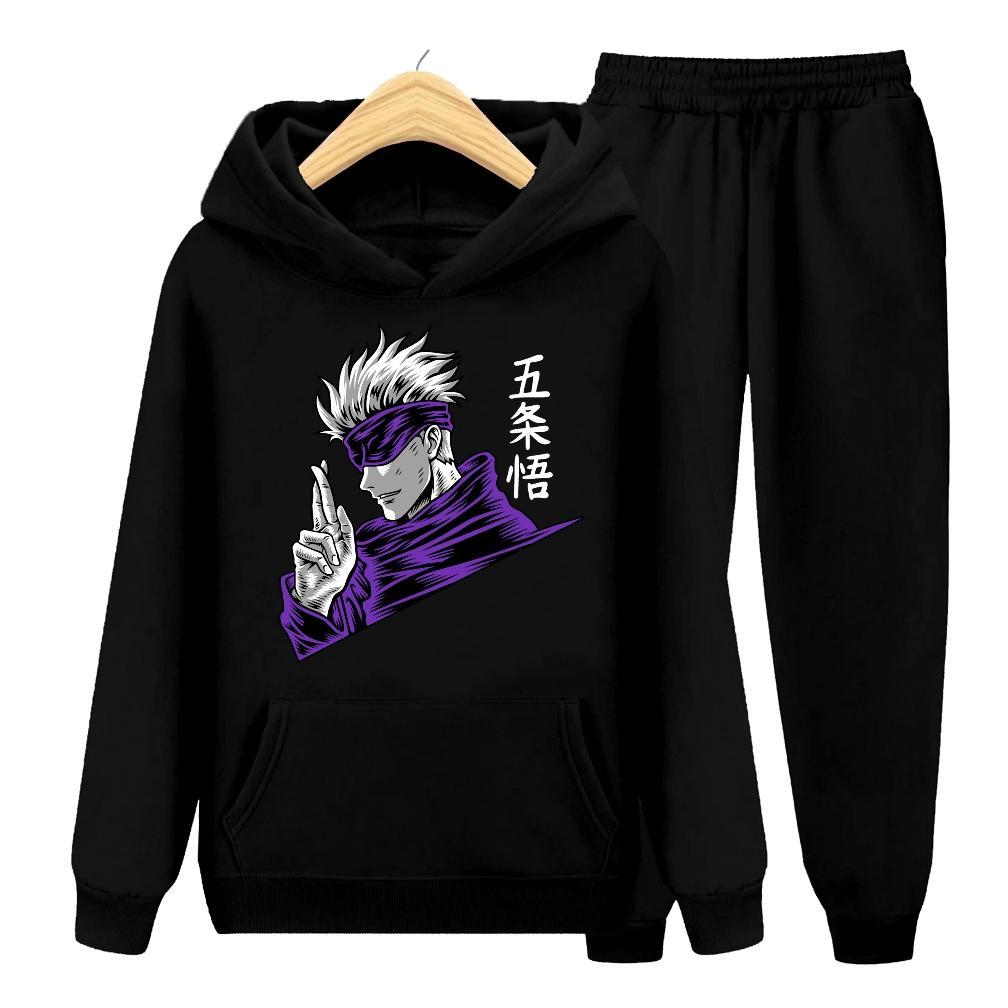 BEST SELLER YMF - SETELAN SWEATER HOODIE GOJO SATORU | ANAK-REMAJA ( SET HOODIE - GOJO SATORU NEW )