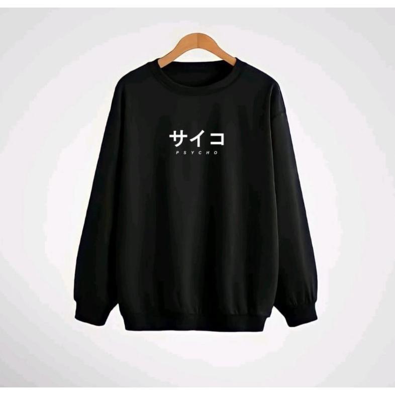 PREMIUM SWEATER CREWNECK PSYCHO PRIA WANITA FLEECE KOREA