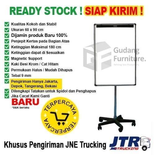 TERLARIS - Papan Tulis Flip Chart Papan Tulis Kaki SAKANA 60x90cm ( 5 Roda )