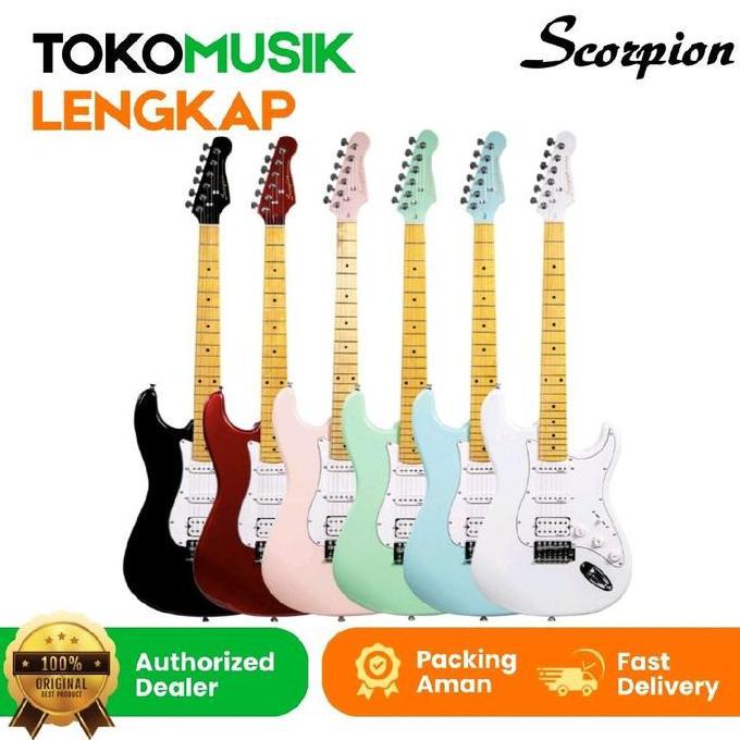 Ready Guitar Electric Scorpion Stratocaster SS120 Gitar Scorpion SS 120 Non Cod