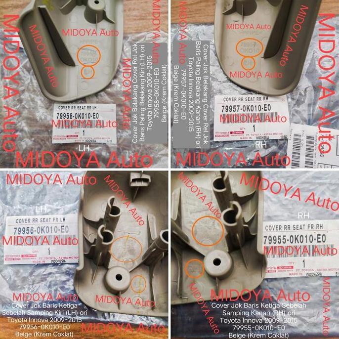 Cover Rel Jok Belakang Toyota Innova 2009-2015 Bee ori 1set 4pc