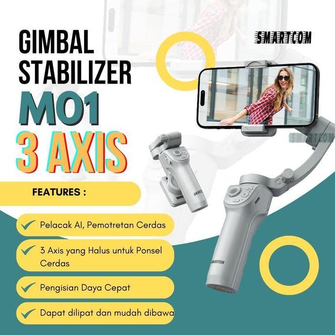 * Smartcom M01 Gimbal Hp 3 Axis Gimbal Stabilizer Hp Smartphone *