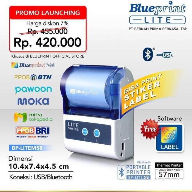 Censy- Printer Thermal Portable Blueprint Lite58 / Lite-58 Bluetooth