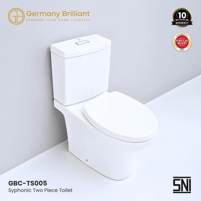 Germany Brilliant Closet Siphonic Kloset Duduk Toilet Jarak AS 30cm GBC-TS005