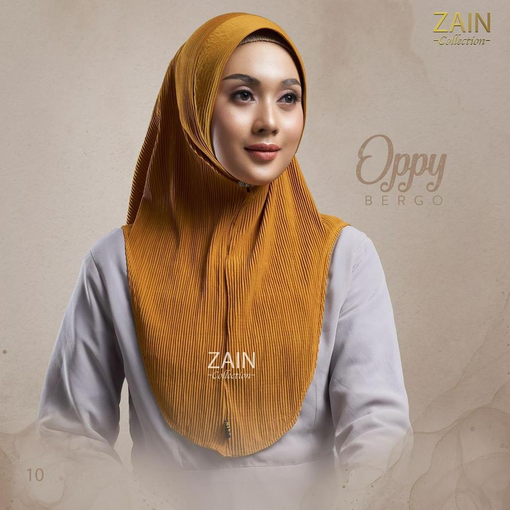 Hijab Wanita - Zain Collection Kerudung Bergo Oppy Plisket Hijab Instan Pet Soft Jilbab Daily