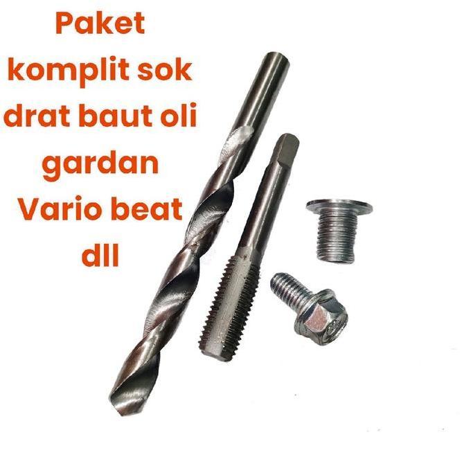 Promo Paket Komplit Bos Drat Sok Drat M12Xm8 Baut Oli Gardan Vario Beat Genio Scoopy - Original Cod