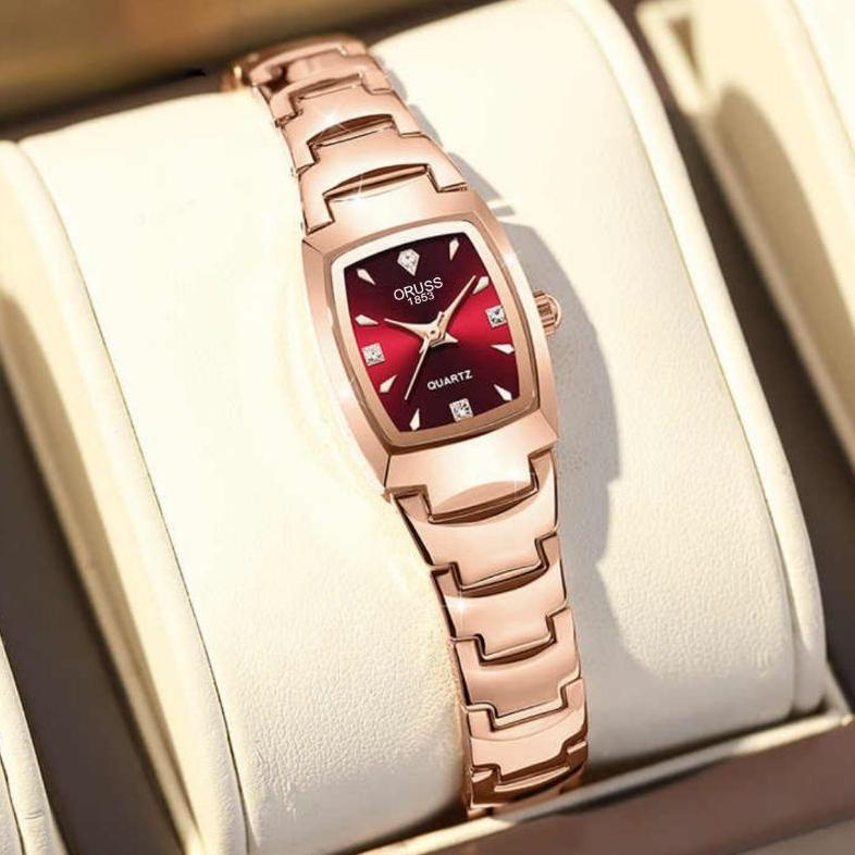 Jam Tangan Wanita Oruss Original Kecil Kotak Garansi Anti Air