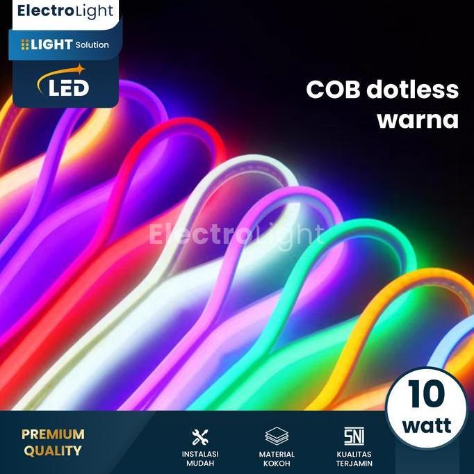 VINRYSA Lampu strip warna color LED COB dotless 220V selang outdoor waterproof dotless pink biru ung