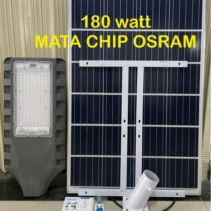BEBAS ONGKIR - pju lampu jalan LED solar 180w mata osram / lampu pju solar panel two in one mata chi