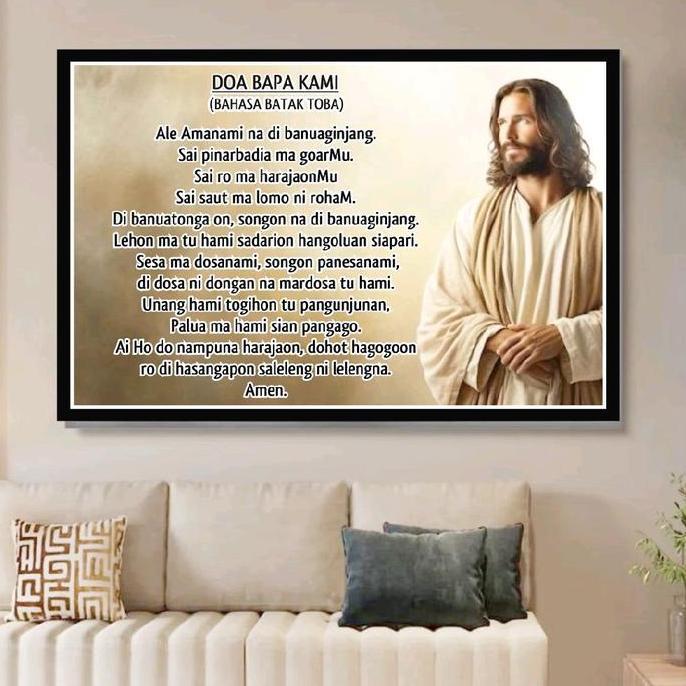 Promo Hiasan dinding Doa bapa kami bahasa batak toba Diskon
