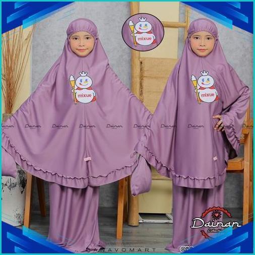 Diskon Lebaran Mukena Anak Karakter Terbaru Usia 5-9 Tahun Jersey Zoya, Mukena Mixue, Mukena Cinnamo