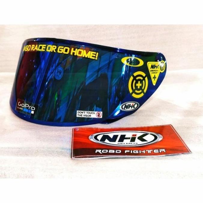 Flat visor NHK Rx9 /iridium silver/iridium gold/ iridium blue / stiker