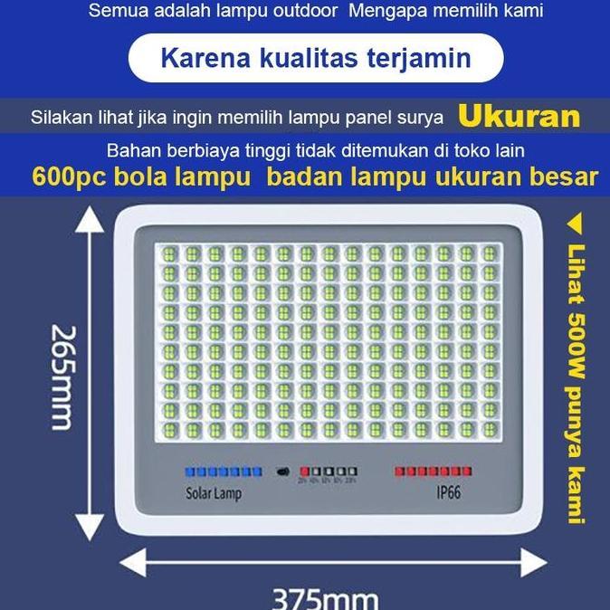 Beli 1 Gratis 1Lampu Tenaga Matahari 1200W Lampu Tenaga Surya Lampu Sorot Solar Cell Lampu Panel Sur