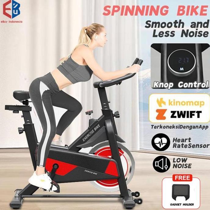 TERMURAH - Spinning Bike With Zwift Exercise Bike Home Spinning Bike LCD Monitor Adjustable Seat Exe